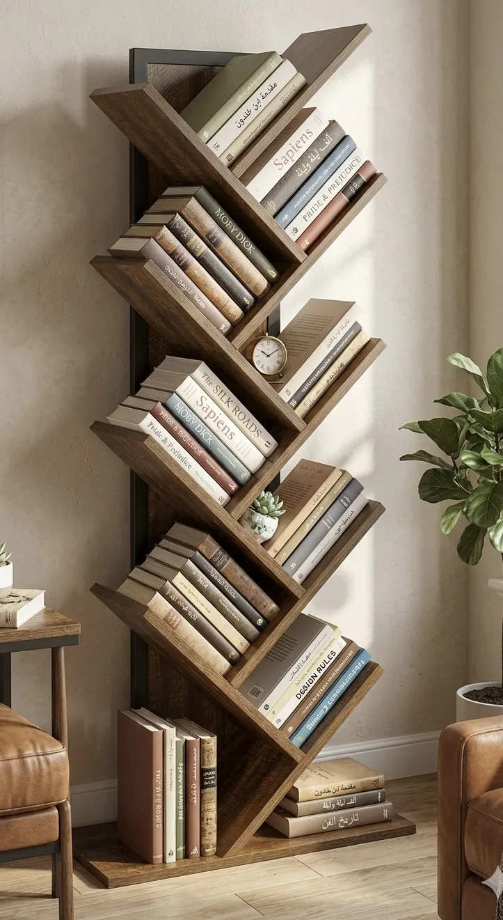The Matrix Asymmetrical Geometric Bookcase & Display Cabinet