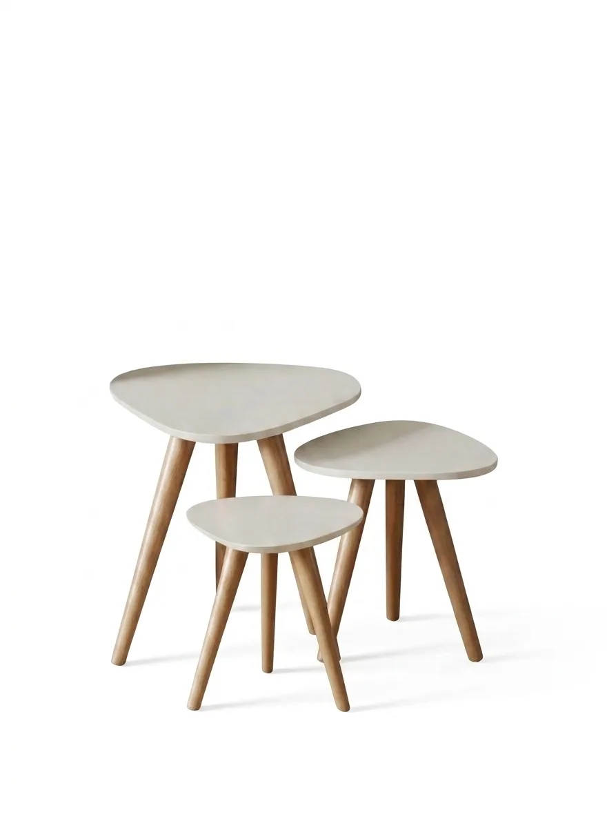 The Aurora Organic Pebble Nesting Table Trio