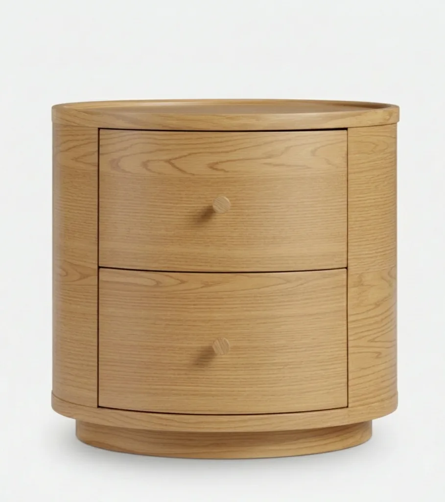 The Rounded Barrel Dual-Drawer Nightstand ( Set of 2 )