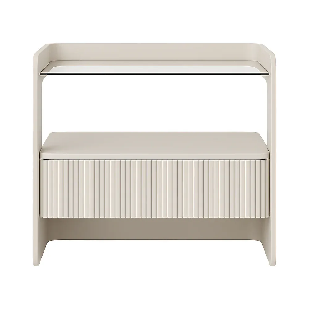 The Fluted Glass-Top Floating Nightstand ( Set of two )