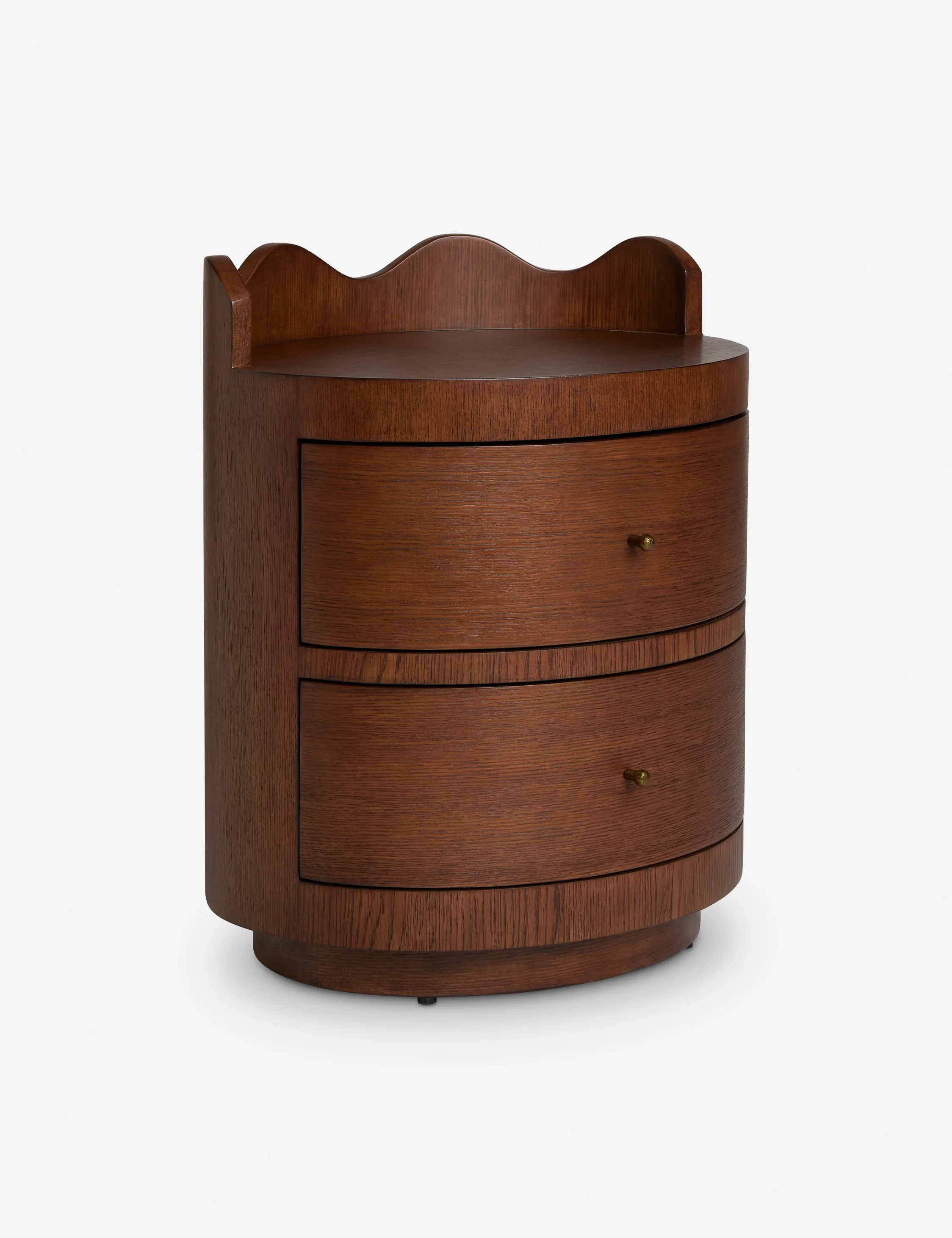 The Scalloped-Gallery Oval Nightstand ( Set of two )