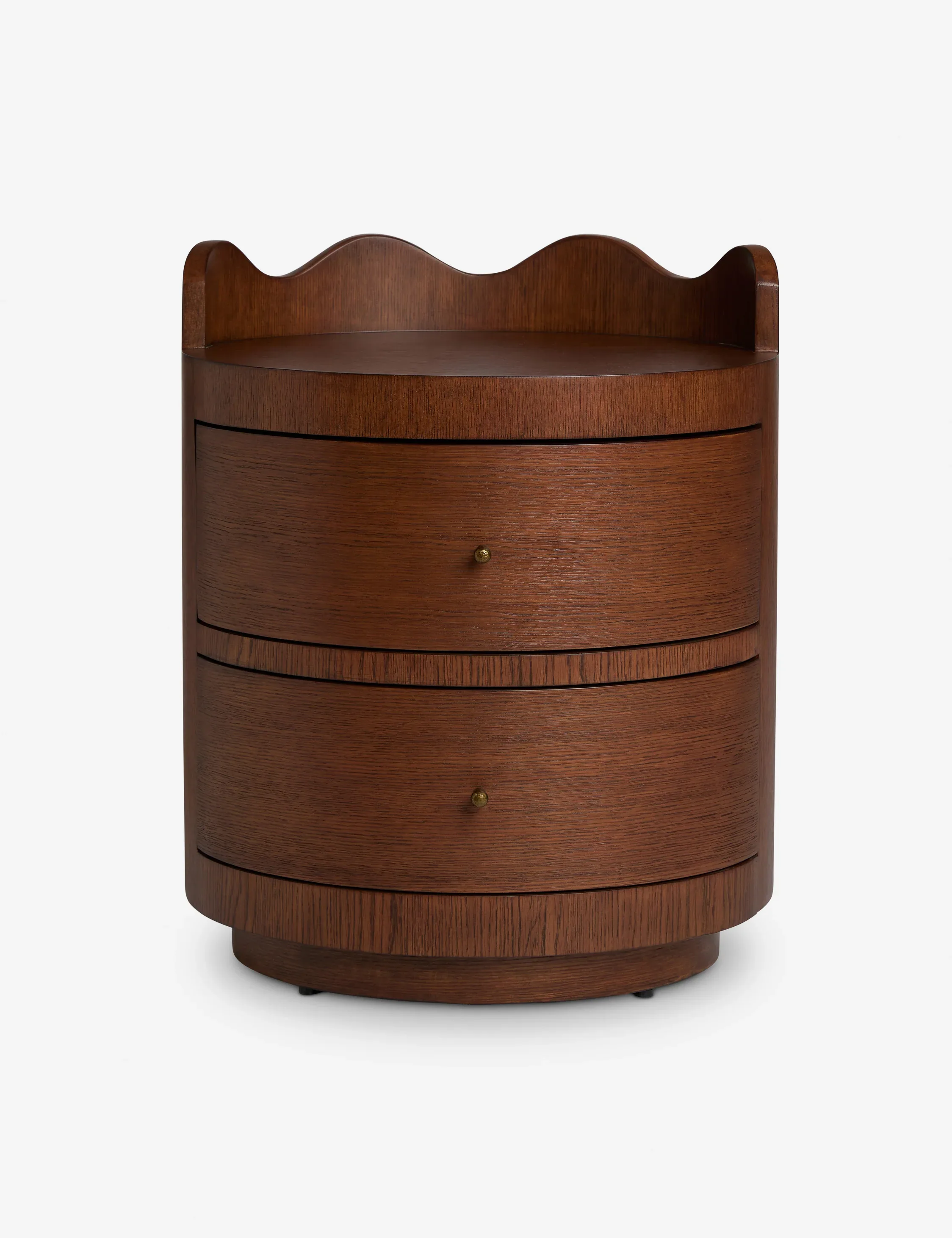 The Scalloped-Gallery Oval Nightstand ( Set of two )
