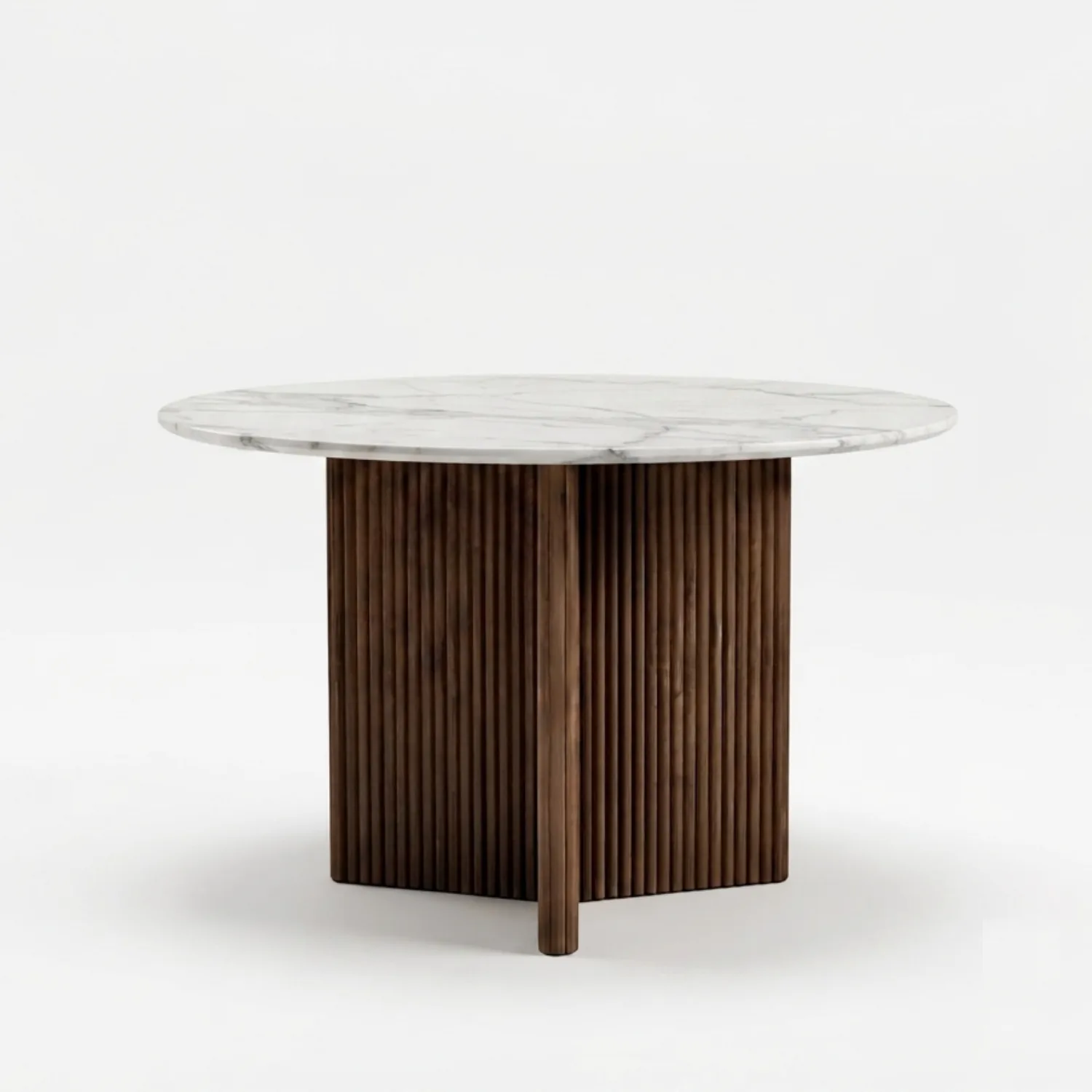 The Pillar 4 Seat Round Marble Dining Table 120 cm