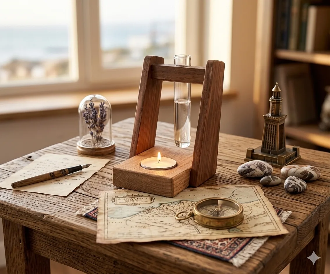 Modern Architectural Wooden Aromatherapy Candle Holder