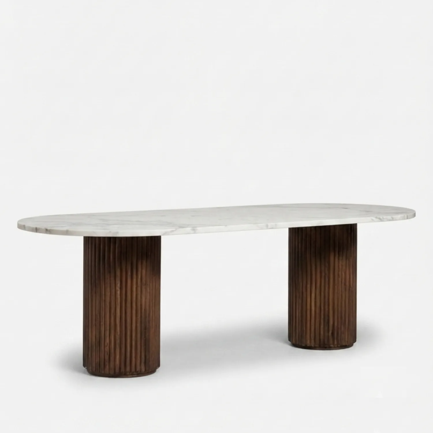 The Reeded 6 seat Marble Oval Dining Table