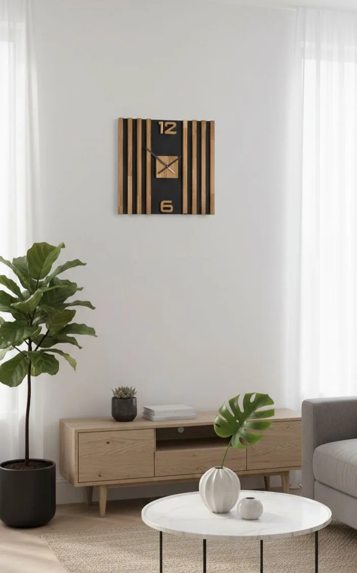 Geometric Slatted Wall Clock