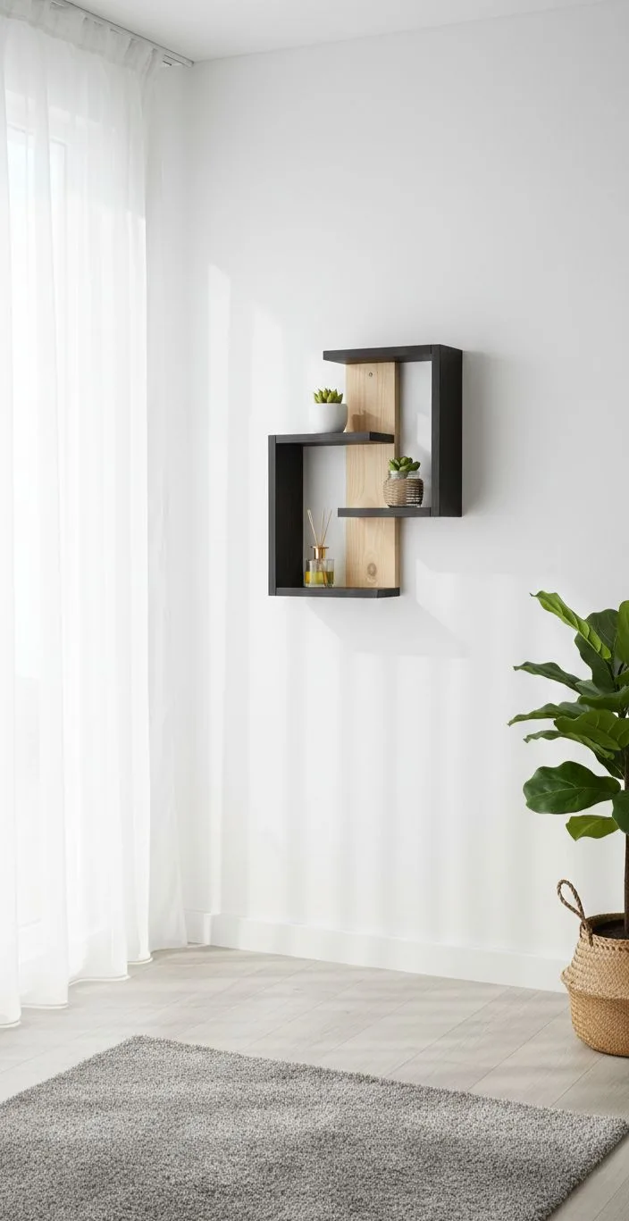 Geometric Interlocking Floating Shelf