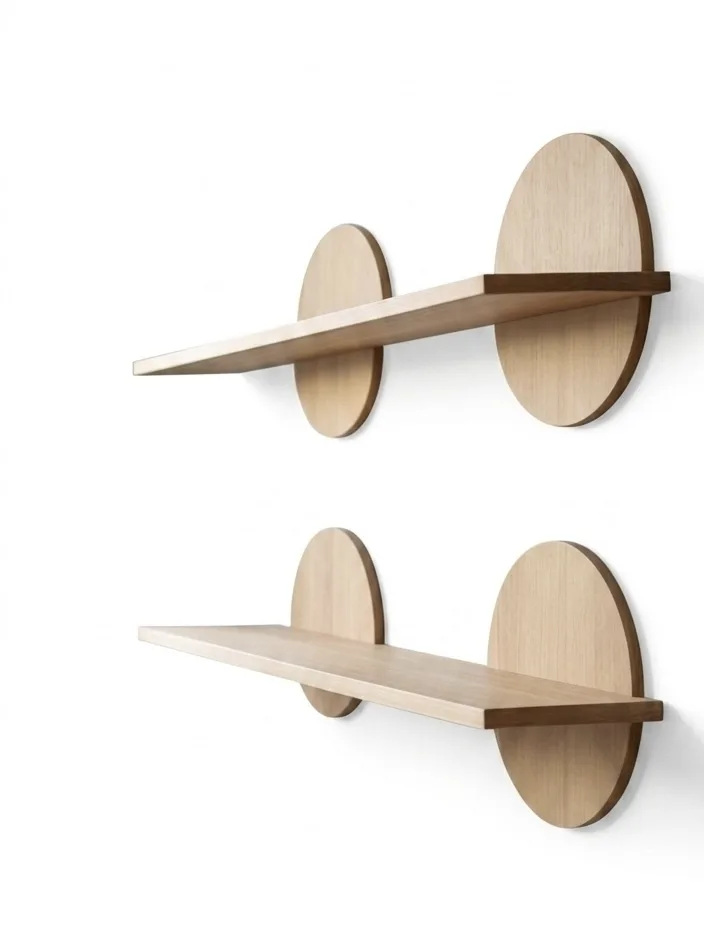 The Aura Dual-Arc Minimalist Wall Shelf Set