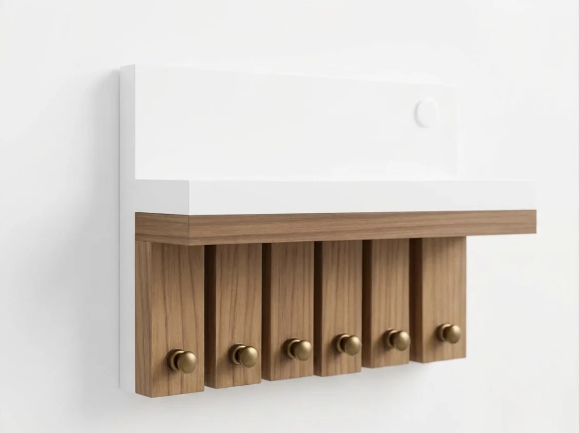 The Nexus Minimalist Wall-Mounted Key Holder & Organizer