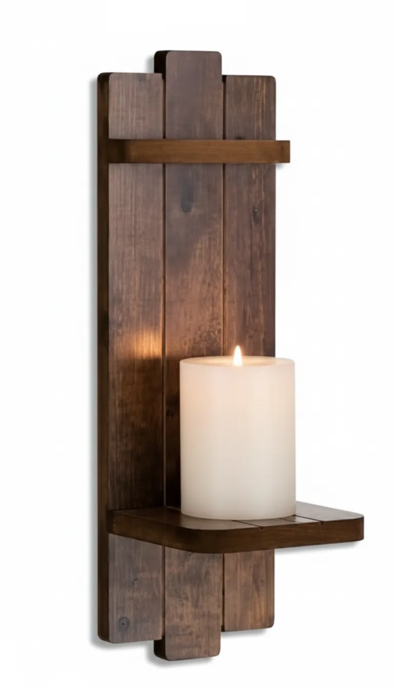 Pine Wall Candle Sconce