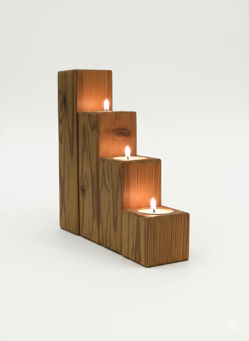 Tiered Block Tea Light Holder