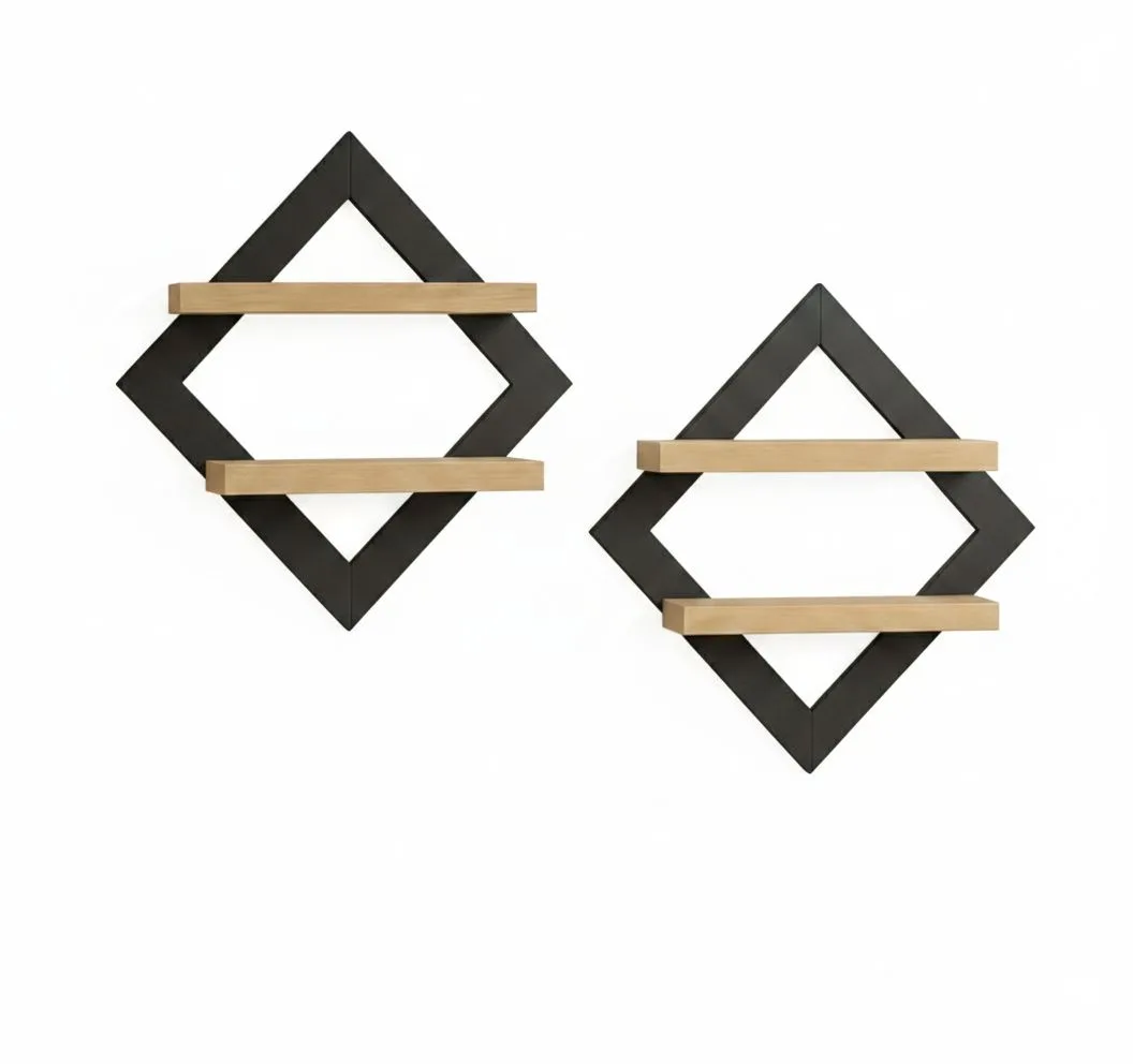 Geometric Diamond Floating Shelf Set