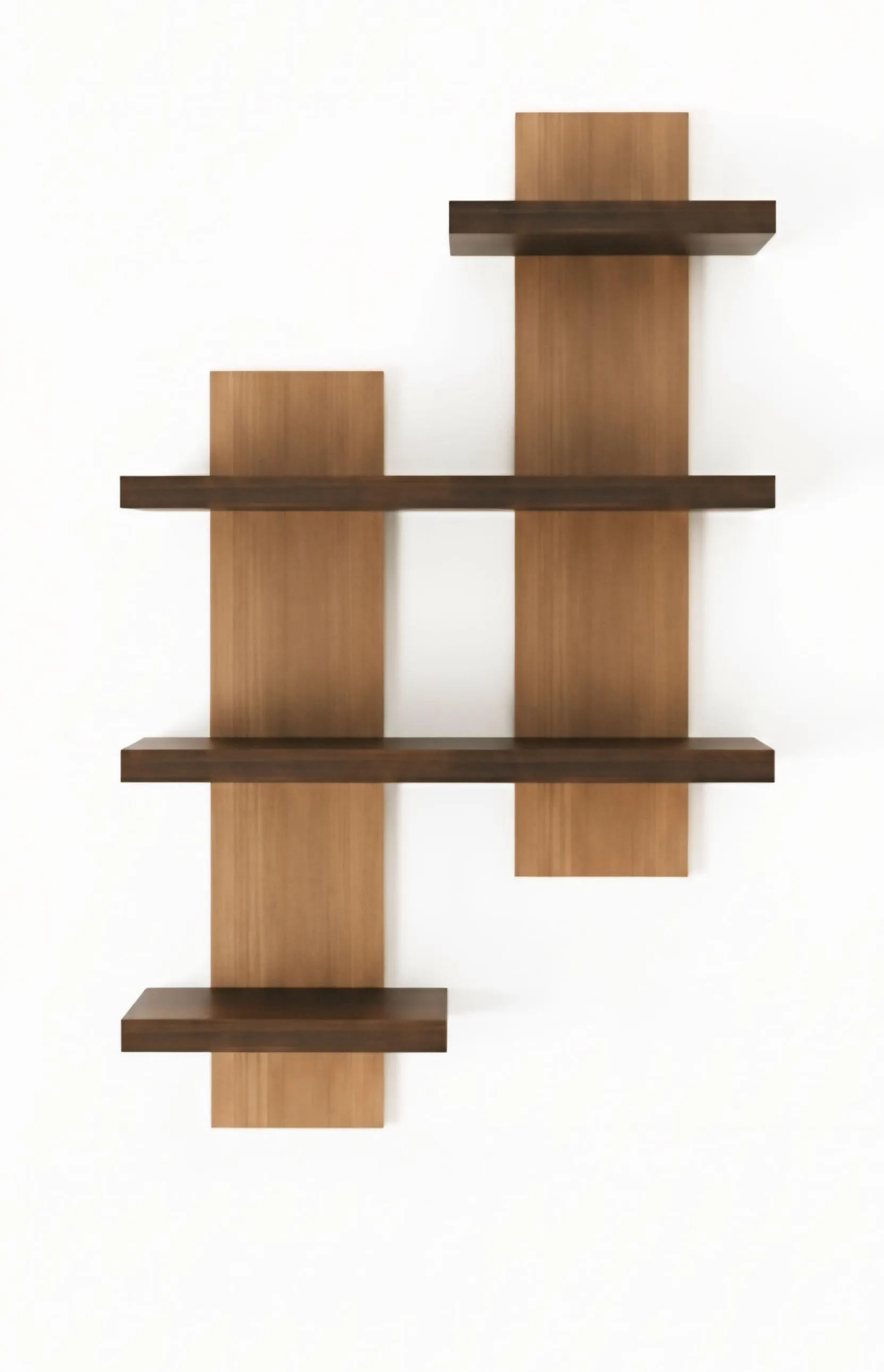 Interlocking Dual-Pillar Floating Shelves
