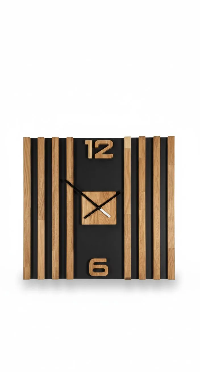 Geometric Slatted Wall Clock