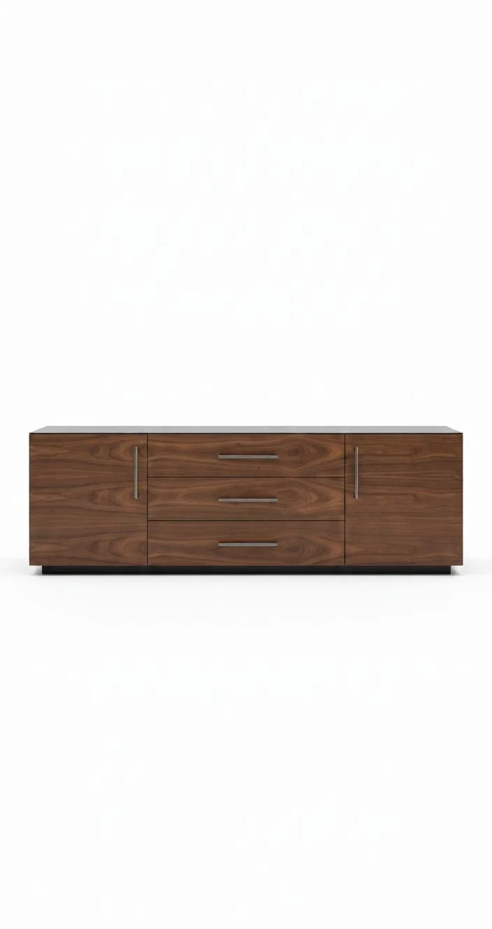 Sovereign Walnut TV Unit – Multi-Storage Media Credenza