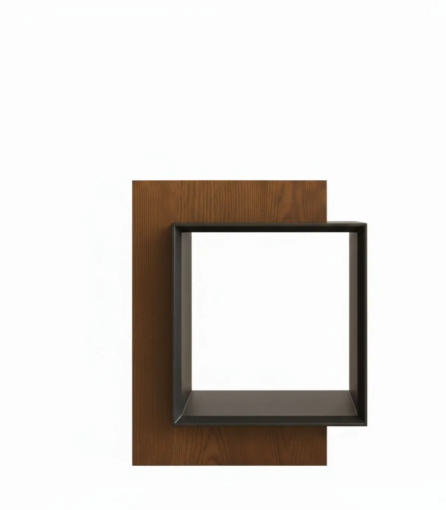 Geometric Interlock Side Table – Modern Cubic Media & Magazine Stand