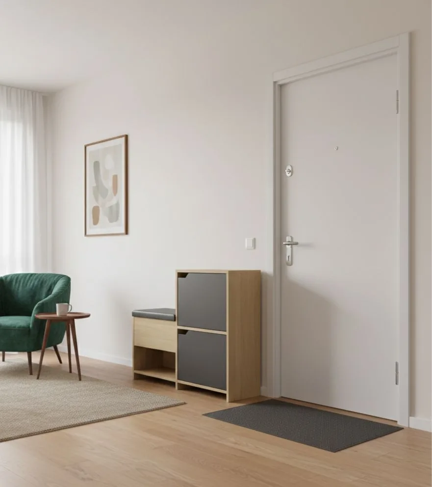Urban Step Shoe Cabinet & Entryway Bench with Padded Seating
