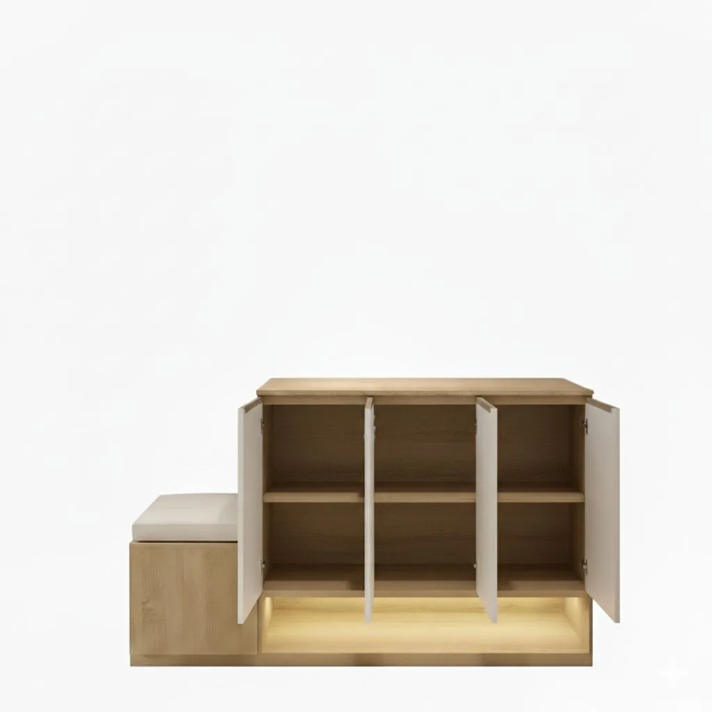 Lumina Hallway Organizer – Shoe Cabinet & Bench with Integrated LED Lighting